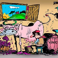 Foto da Exposição de Cartuns Humorees do Vinho